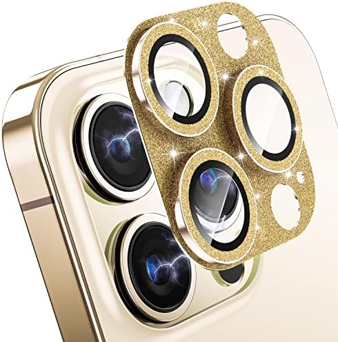 Mansoorr לאייפון 14 Pro/iPhone 14 Pro Max מגן עדשות מצלמה, [לא משפיע על צילום] Bling נצנצים טבעת מתכת